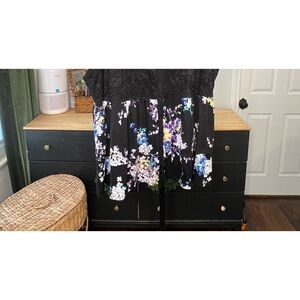 NWT | Torrid Black Lace and Floral Peplum Blouse